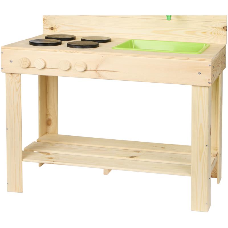 Houten modderkeuken met kraan - buiten speelkeuken - 7