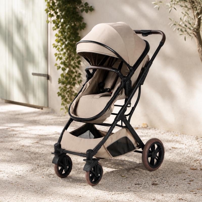 2-in-1 meegroei kinderwagen - taupe - 1