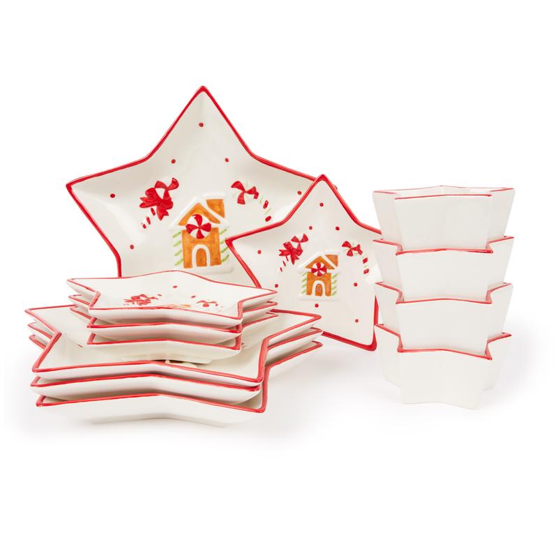 Kerstservies stervormig - 8