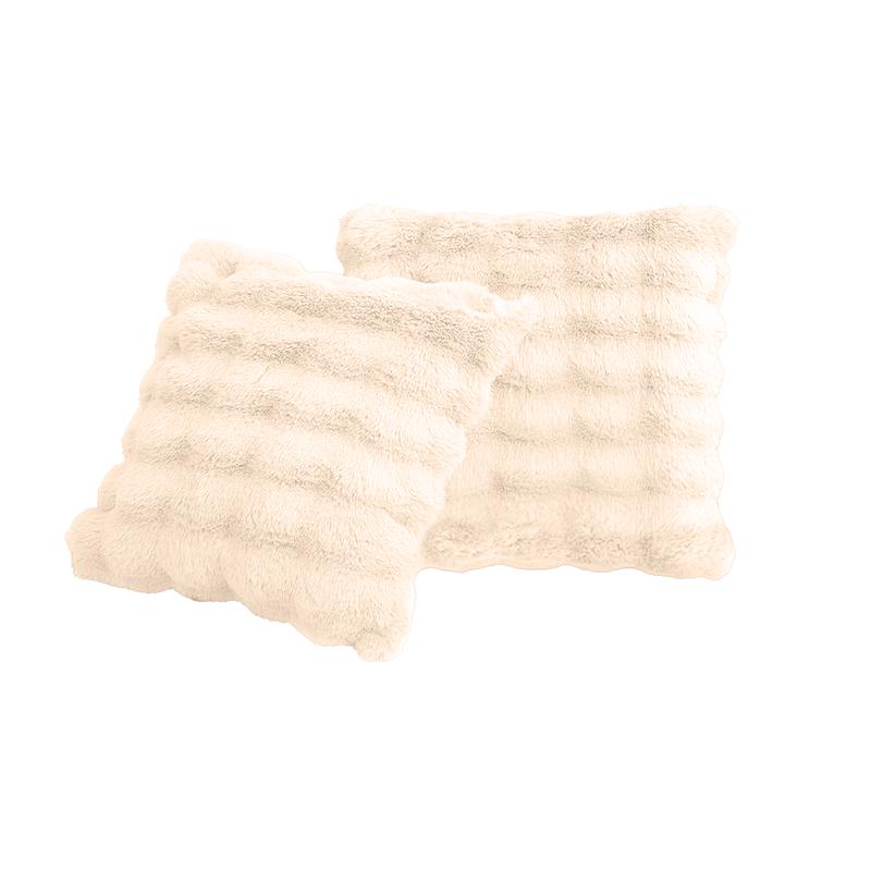 Pom Pom Fur plaid met kussens - crème-wit - 9