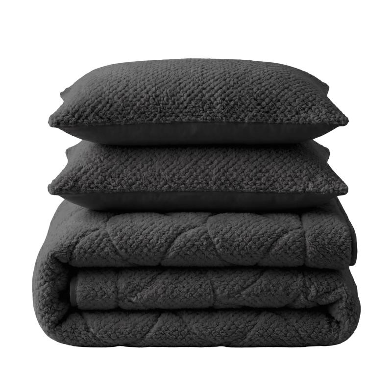 Lazy all-in-one dekbed Teddy fur - antraciet - 3