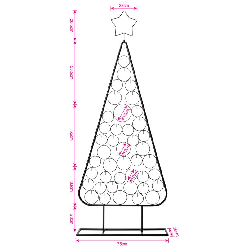 Metalen kerstboom - zwart - 3