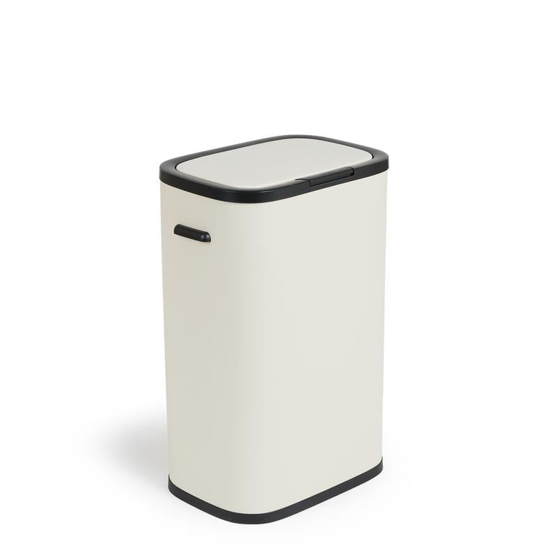 Prullenbak met drukdeksel - 60 liter - crème-wit - 2
