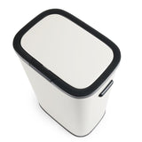 Prullenbak met drukdeksel - 60 liter - crème-wit - 10