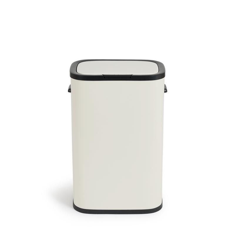 Prullenbak met drukdeksel - 60 liter - crème-wit - 4