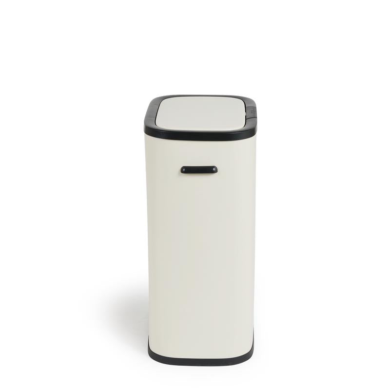 Prullenbak met drukdeksel - 60 liter - crème-wit - 8