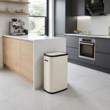 Prullenbak met drukdeksel - 60 liter - crème-wit - 1