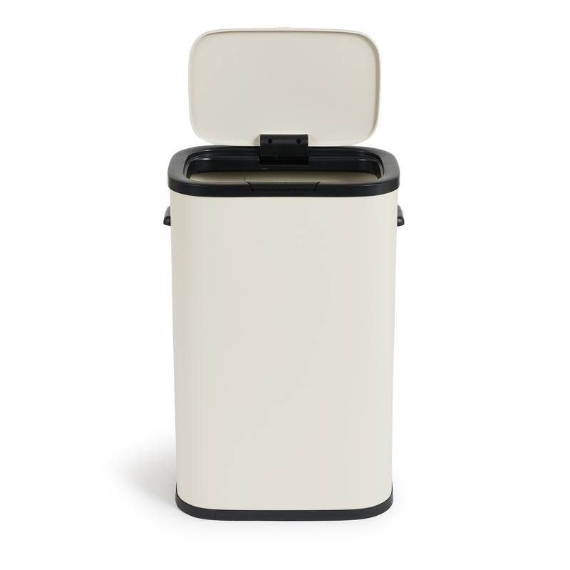 Prullenbak met drukdeksel - 60 liter - crème-wit - 5