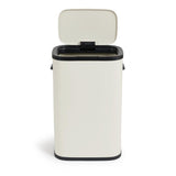 Prullenbak met drukdeksel - 60 liter - crème-wit - 5