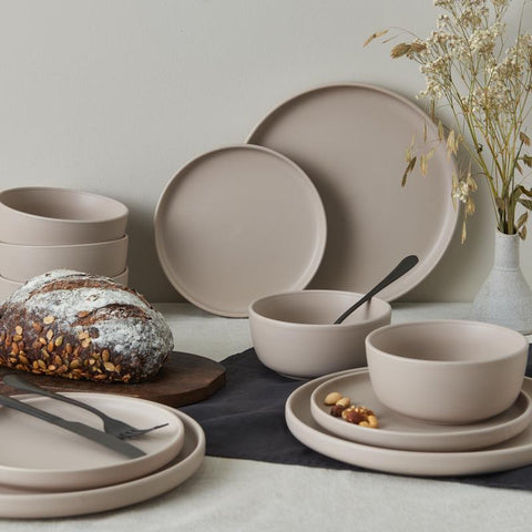 Serviesset - mat taupe - 2