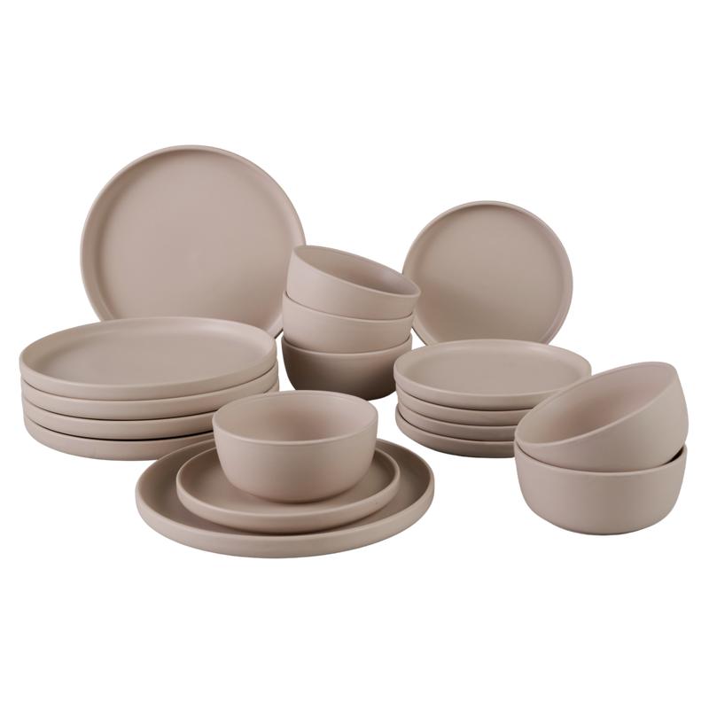 Serviesset - mat taupe - 1