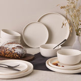 Serviesset - mat crème-wit - 2