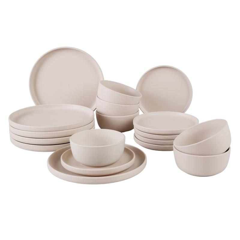 Serviesset - mat crème-wit - 1