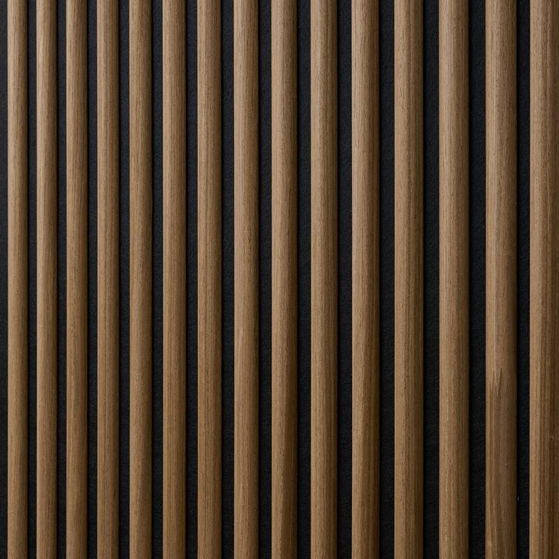 Akoestische wandpanelen met halfronde latjes - walnoot - 6