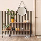 Akoestische wandpanelen met halfronde latjes - licht eiken - 10