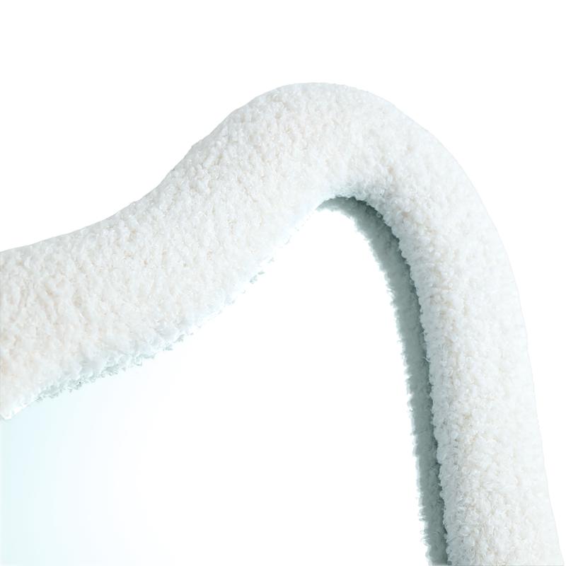 Bouclé spiegel met organische vorm - 5