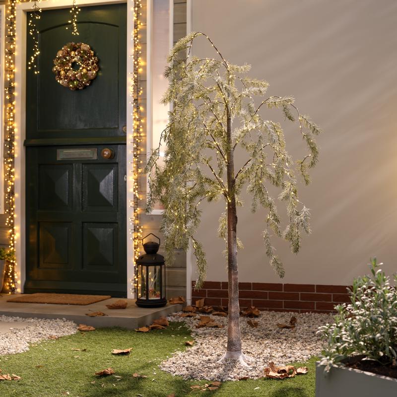 Treurwilg met kerstverlichting - voor buiten - 1